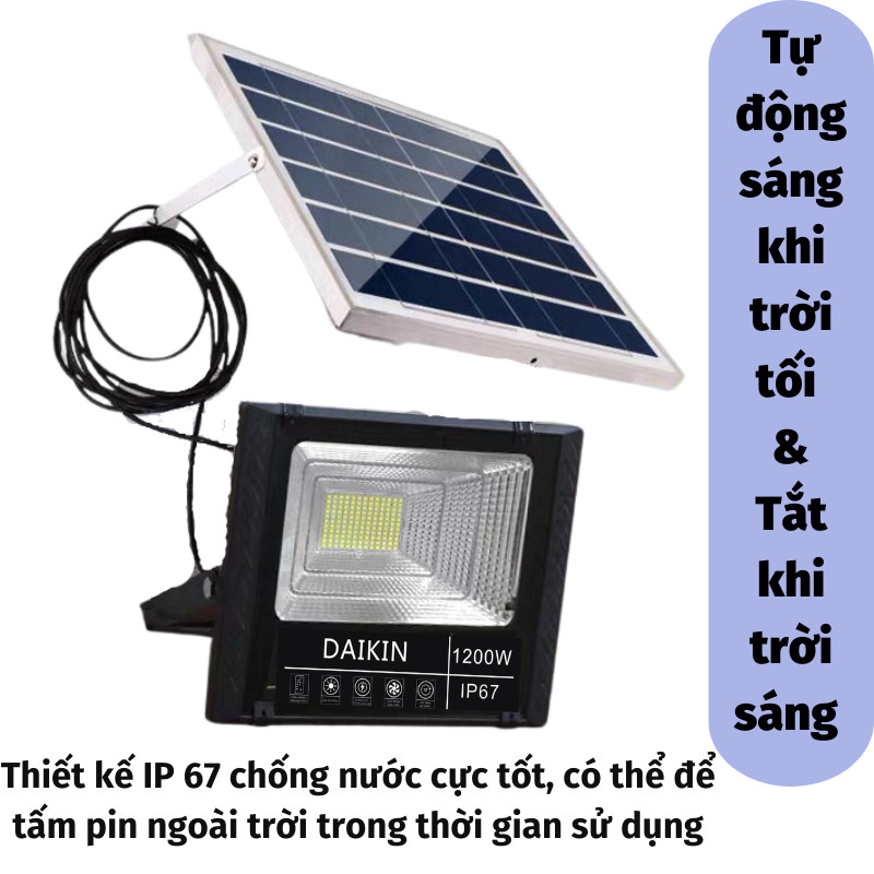 Đèn Năng Lượng Mặt Trời 1200W Chiếu Sáng Rộng Chống Nước Cao Cấp ĐÈN TOKI