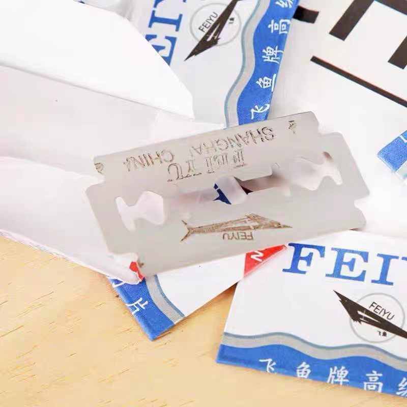 Hộp 10 lưỡi dao lam Feiyu cạo râu, lông tiện dụng cho spa salon thẩm mỹ viện hàng nội địa chuyên dùng cho barber Trung