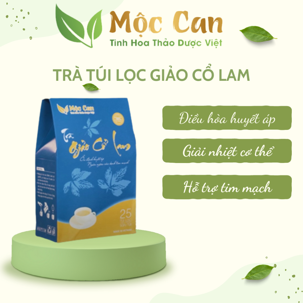 Trà Giảo Cổ Lam Mộc Can (Hộp 25 Túi Lọc) Hỗ Trợ Ổn Định Huyết Áp, Cải Thiện Sức Khỏe, Bình Ổn Huyết Áp