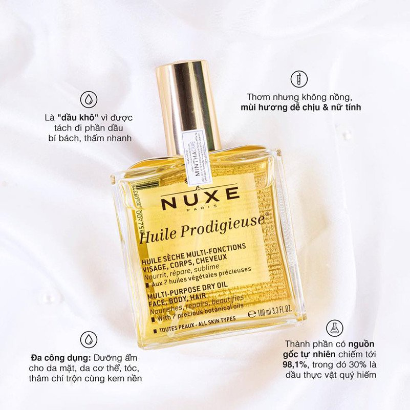 [bhsg] Dầu khô đa năng Nuxe huile prodigieuse dry oil 10ml