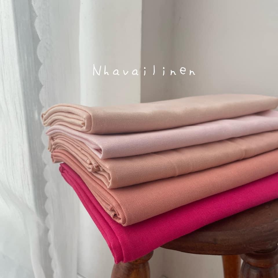 Vải Bột Trơn Nhà Vải Linen Tone Hồng - Ren Nhà Vải Linen Mềm Mại Độ Dày Vừa Đủ Chất Liệu An Toàn Cho Da