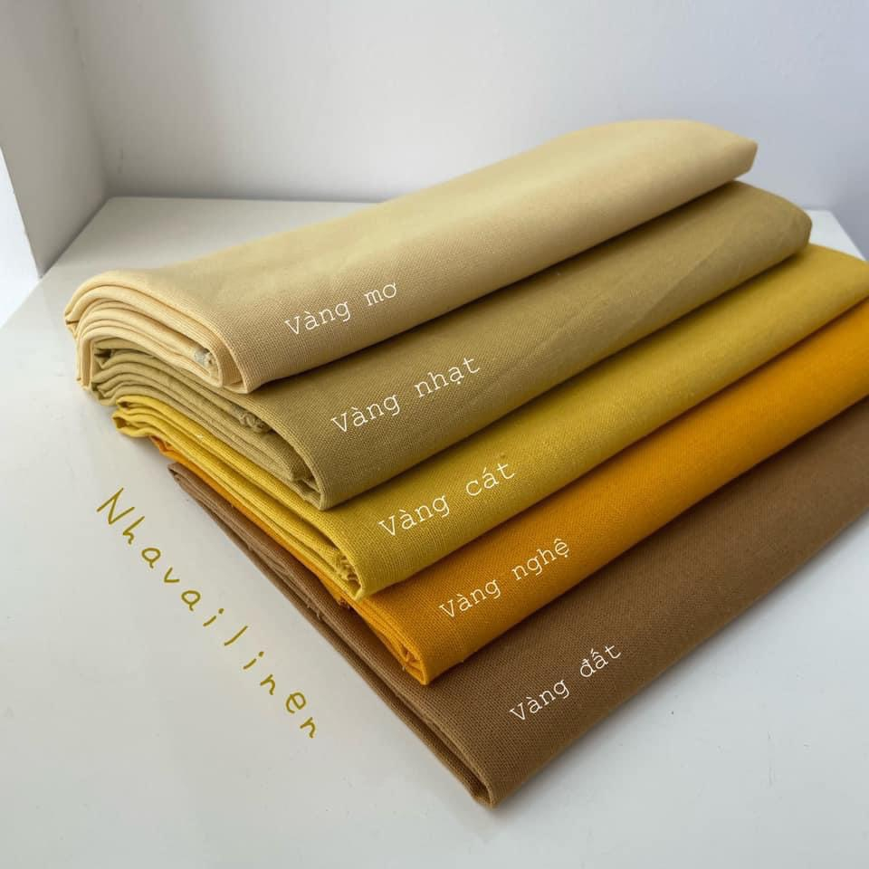 Vải Bột Trơn Nhà Vải Linen Tone Vàng - Ren Nhà Vải Linen Mềm Mại Độ Dày Vừa Đủ Chất Liệu An Toàn Cho Da