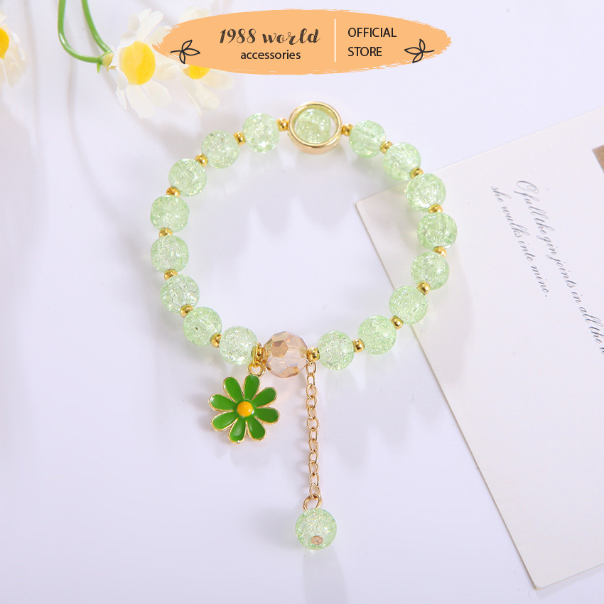 Vòng đeo tay chuỗi hạt nhiều màu dễ thương cho bạn gái 1988world