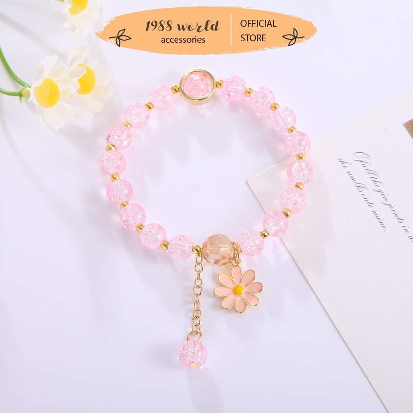 Vòng đeo tay chuỗi hạt nhiều màu dễ thương cho bạn gái 1988world