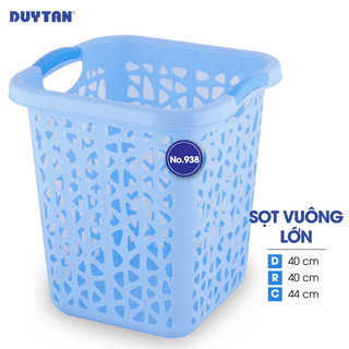 Sọt vuông lớn nhựa DUY TÂN (40 x 40 x 44 cm) - 11449 - Giao màu ngẫu nhiên