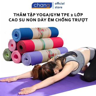 Thảm tập Yoga/ Gym TPE 2 LỚP Cao Su Non Dày, Êm Chống Trơn Trượt