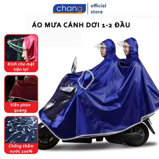 Áo Mưa Cánh Dơi 1 Đầu Và 2 Đầu Phản Quang Có Kính Che Mặt, Áo Mưa Vải Dù Chống Rách Siêu Dai, Siêu Bền
