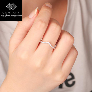 1.6, 1.7cm, Nhẫn mảnh 1 hàng đá trắng, bạc ta