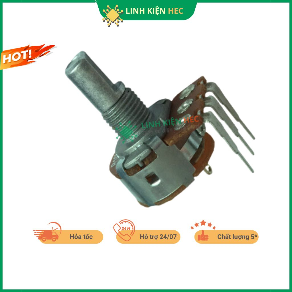 Chiết áp công tắc 5k 10k 50k 100k 500k Wh148 chính hãng linh kiện hec.