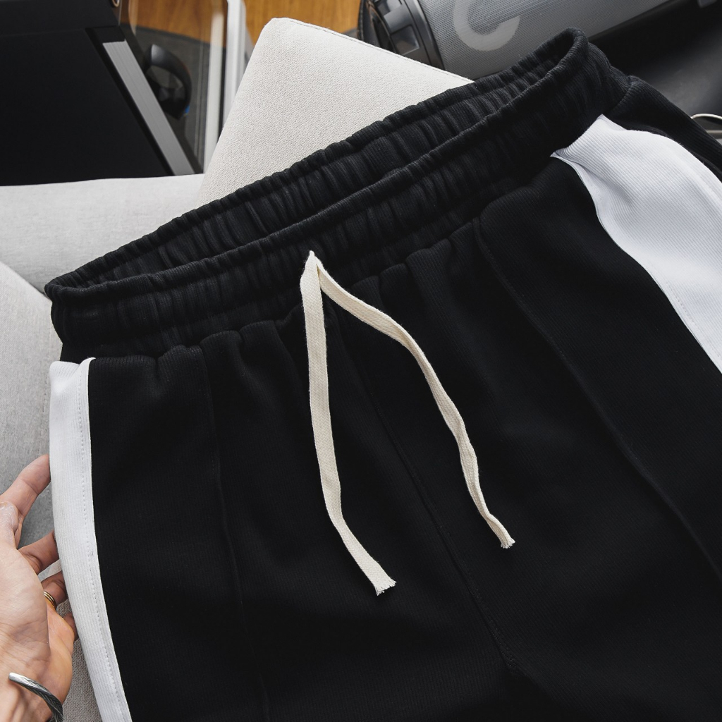 Quần short thun nỉ, cotton gân phối màu thời trang bigsize nam cỡ đại 140kg