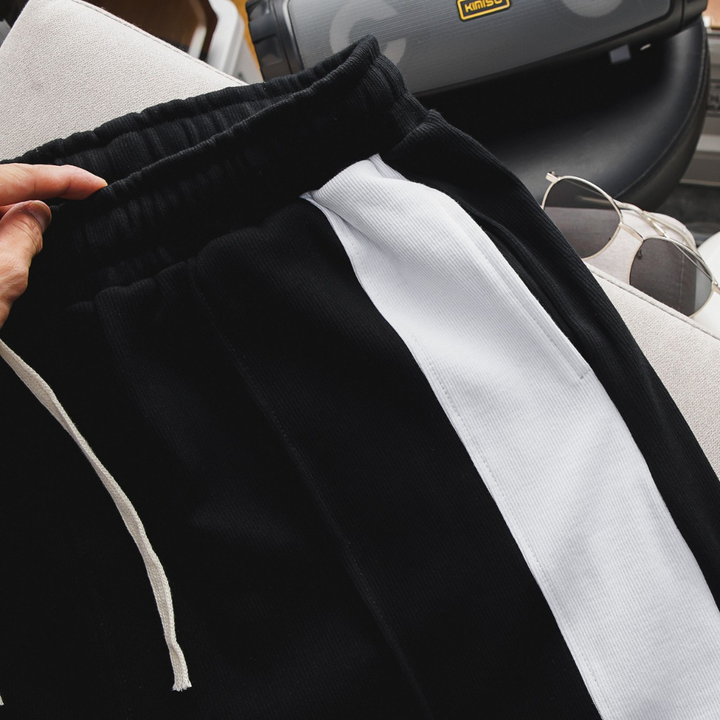 Quần short thun nỉ, cotton gân phối màu thời trang bigsize nam cỡ đại 140kg