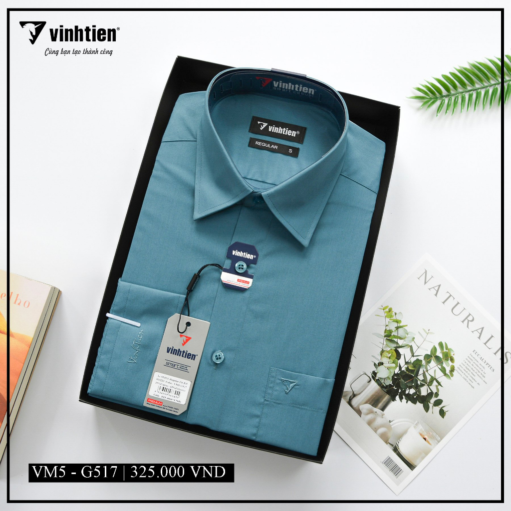 Áo Sơ Mi Dài Tay Size Đại 2XL(90-Hơn 100Kg) Trơn Màu Form Regular Vĩnh Tiến 325
