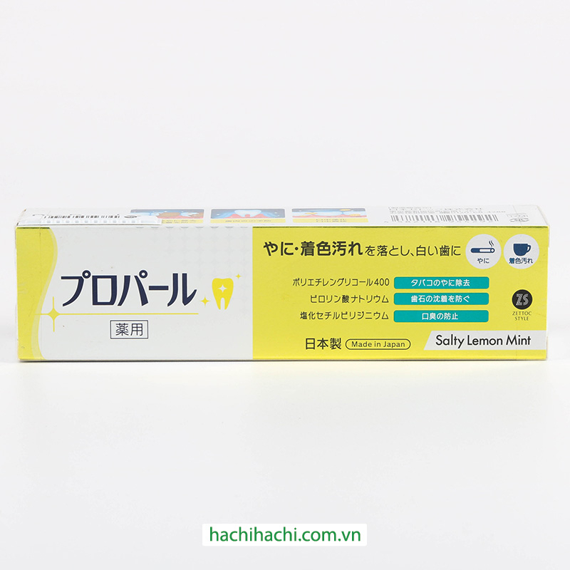 Kem đánh răng Zettoc vị bạc hà chanh muối 100g - Hachi Hachi Japan Shop