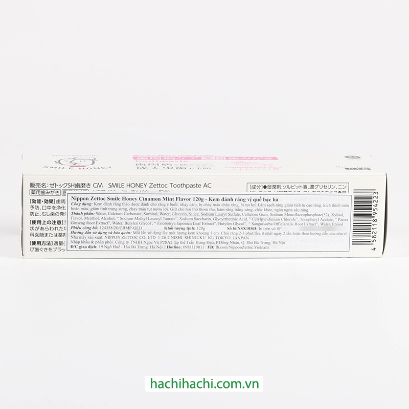 Kem đánh răng Zettoc vị quế bạc hà 120g - Hachi Hachi Japan Shop