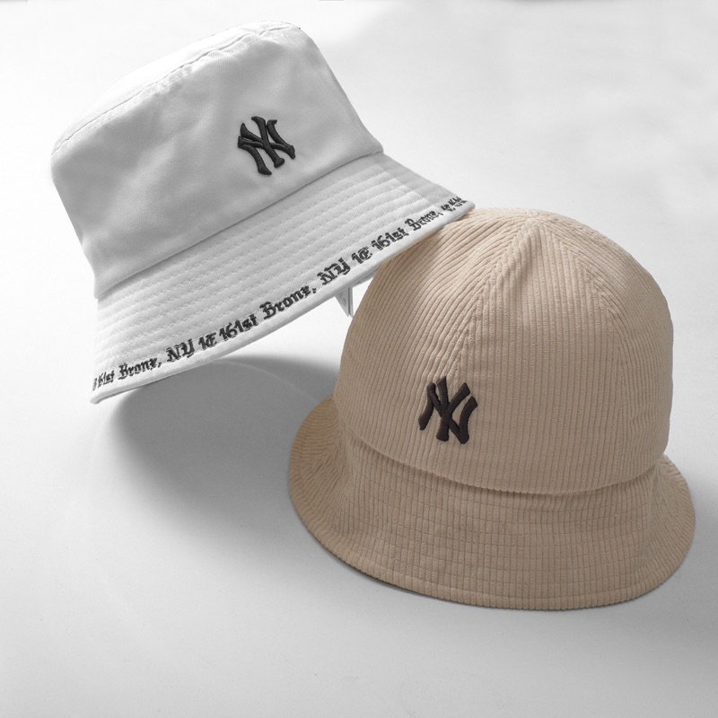 Mũ bucket MLB NVXK cao cấp, nón bucket Classic kem vành tròn cụp nhung form unisex