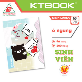 Combo 5 cuốn Tập sinh viên KTBOOK cao cấp khổ lớn ĐL 70 200 trang