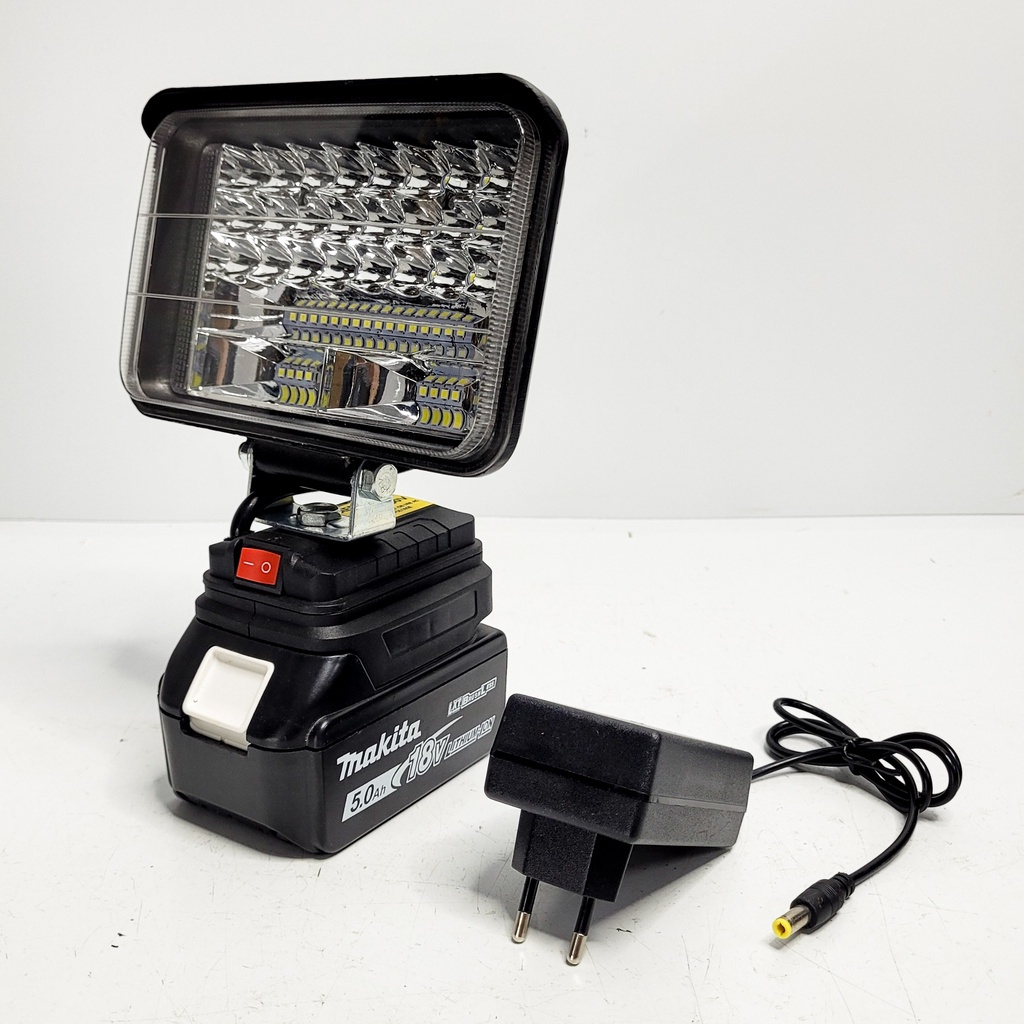 Đèn pha led dùng pin21V, công suất lớn, Thời gian chiếu sáng liên tục 10 tiếng, đèn led dự phòng đa năng tiện lợi