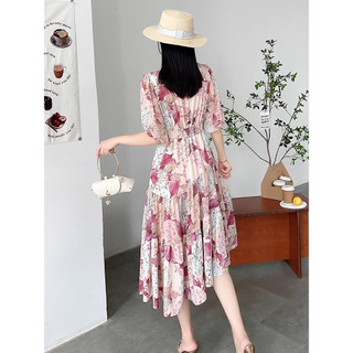 ĐẦM MAXI HOA CỔ V CAO CẤP QUẢNG CHÂU