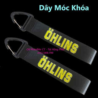 Móc khóa OHLINS đen dây vải