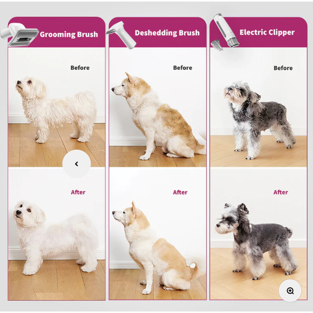 Máy Cắt, Tỉa, Hút, Chải Lông Chó Mèo, Thú Cưng chính hãng Petkit AirClipper 5-in1 Pet Grooming Kit - Max Clean