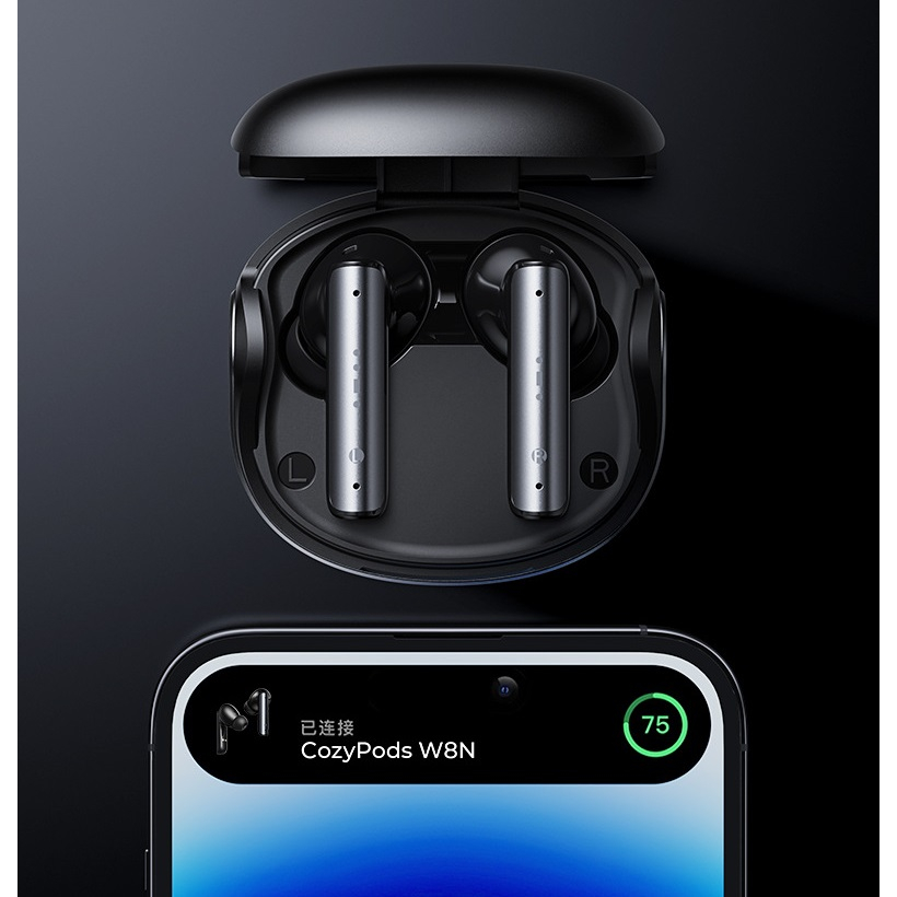 Tai nghe Bluetooth TWS Remax Cozypods W8N V5.3, Xuyên Âm, Chống ồn ANC và ENC, pin 7H, Chống nước IPX6 - Nhất Tín