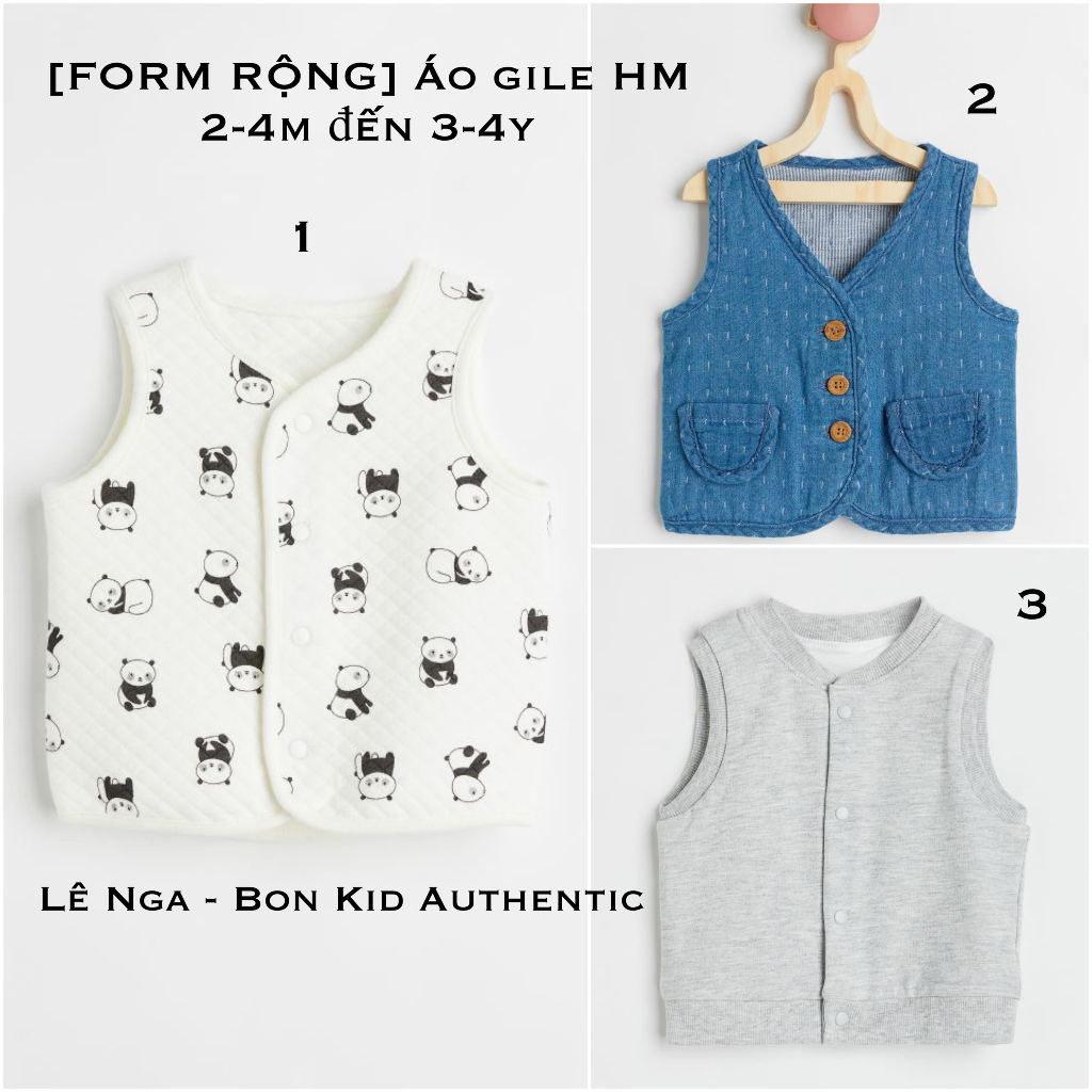 Áo gile HM US/ JAPAN size từ 2-4m đến 3-4y