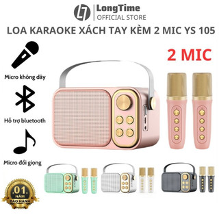 Loa Bluetooth Mini Karaoke Kèm Micro Longtime YS-105 và YS-103 - Âm thanh siêu hay , Bass mạnh Thay đổi tone giọng 2 mic