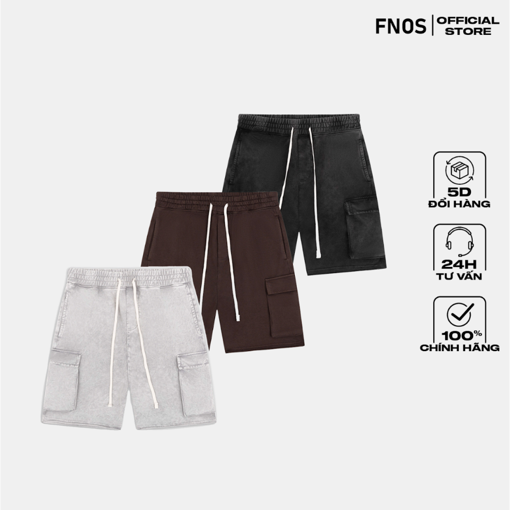 Quần Short Nam Túi Hộp FNOS Streetwear WASHED CARGO SHORTS SNC - Local Brand Chính Hãng