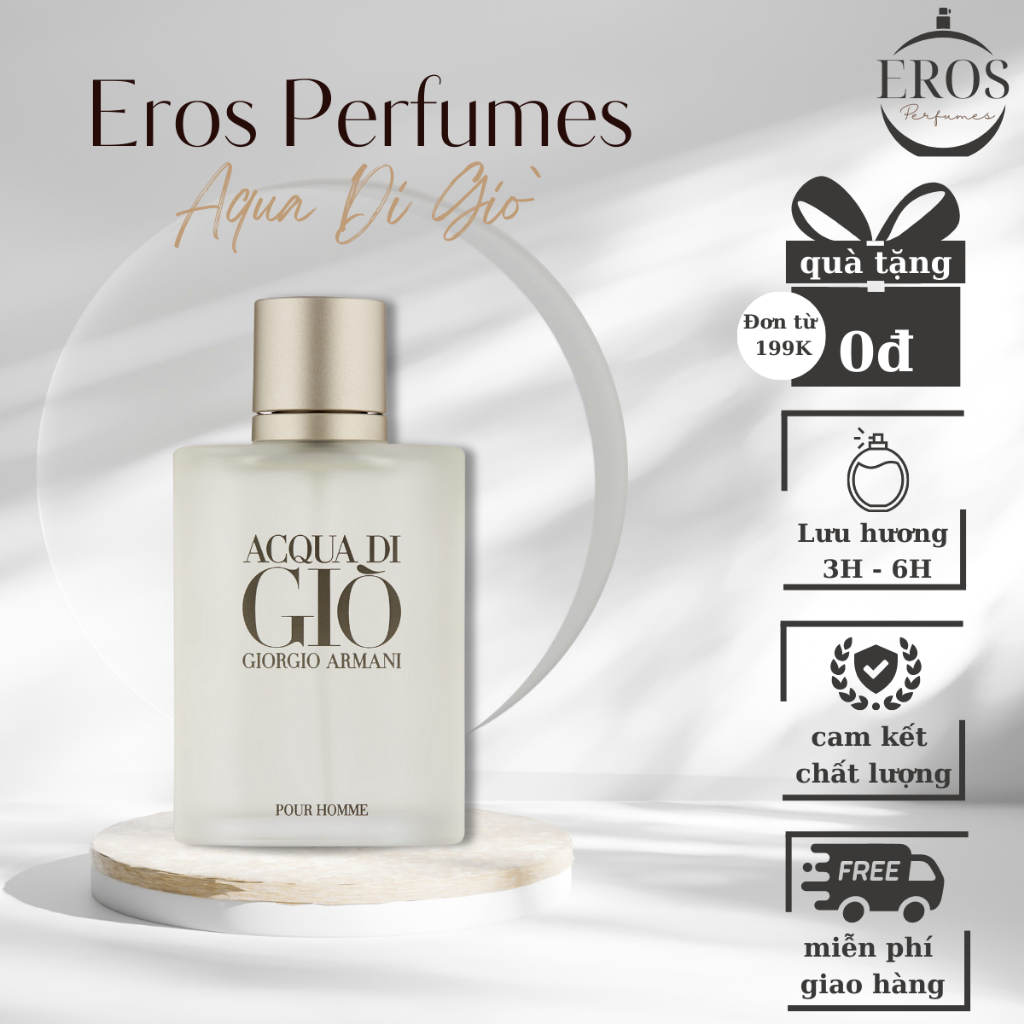 Nước hoa nam Aqua Di Giò cao cấp 100ml,sang trọng lịch lãm lưu hương lâu-Eros perfumes nước hoa cao cấp