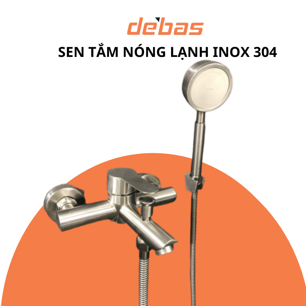 Bộ vòi sen tắm nóng lạnh tăng áp nhập khẩu cao cấp inox 304 Debas SI5351 SI5352
