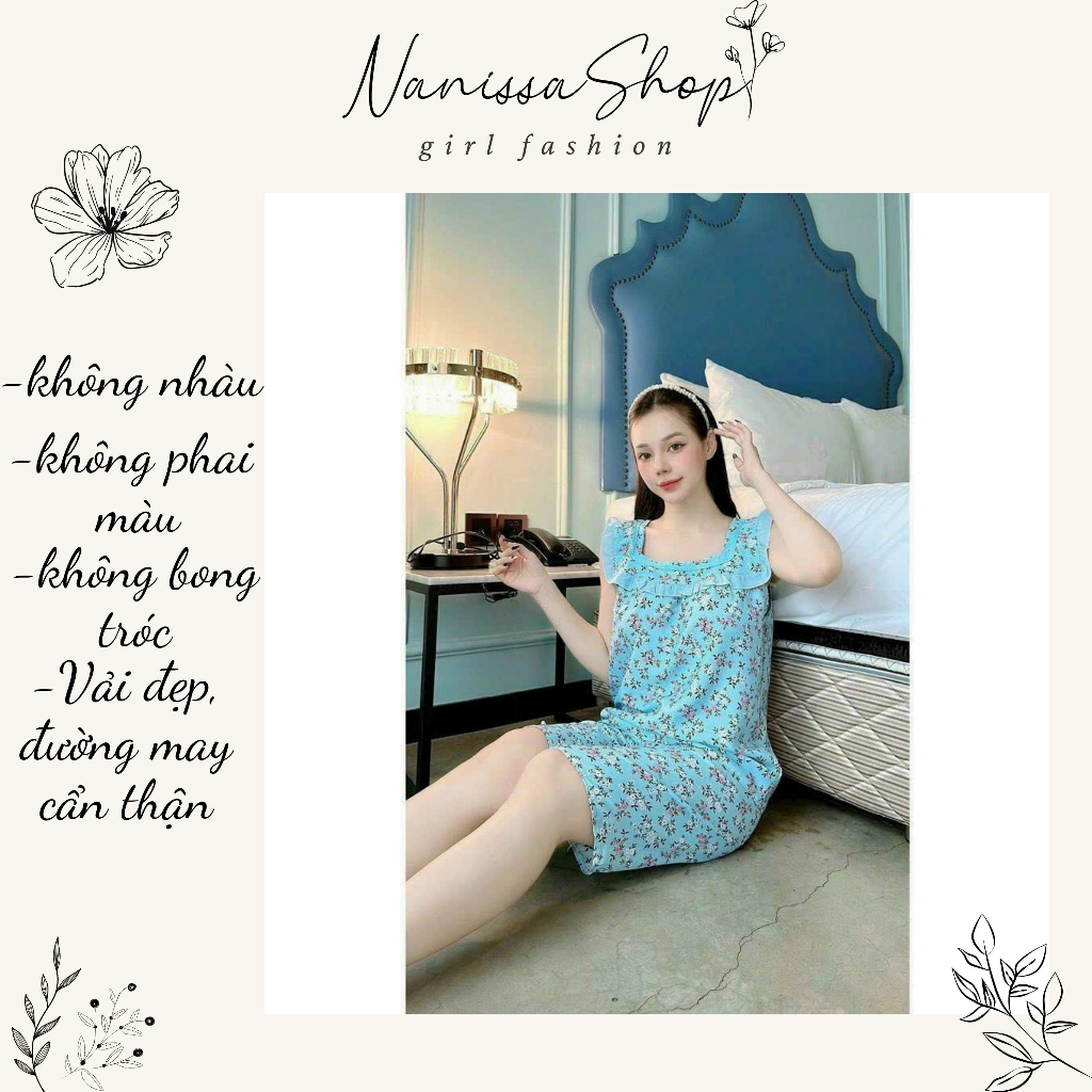 ĐỒ BỘ MẶC NHÀ BÔNG NHÍ .ĐỔ BỘ LỬNG CỔ VUÔNG BÈO NGỰC MẶC NHÀ vải mềm mát dễ thương - 017 NANISSASHOP