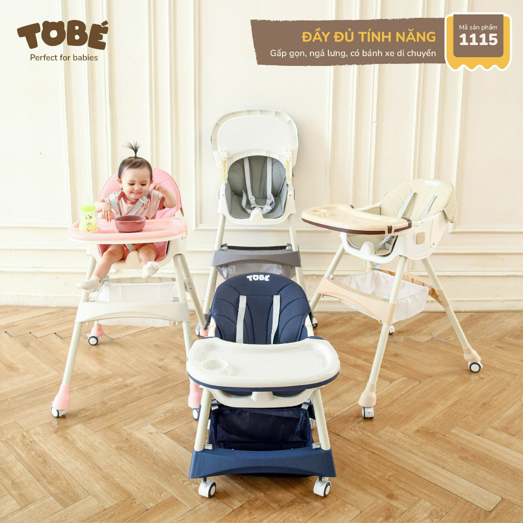 Ghế ăn dặm Ricard Pro Tobé bản ngả lưng gập gọn cho bé Lunakidsbaby