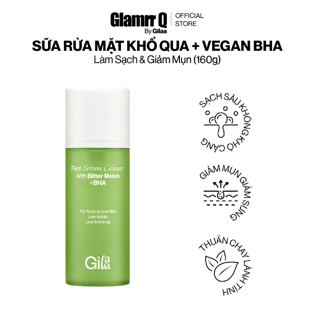 Sữa rửa mặt Khổ qua và Vegan BHA giúp làm sạch da và giảm mụn (160g)