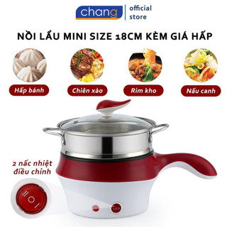 Nồi Lẩu Mini Kèm Giá Hấp Size 18cm Có Tay Cầm