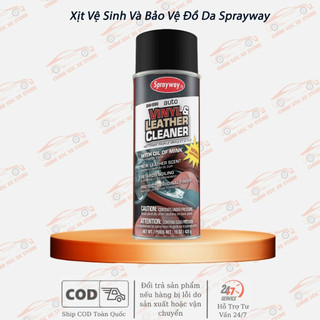 Chai Xịt Vệ Sinh Và Bảo Vệ Đồ Da Sprayway Vinyl & Leather Cleaner (990) 425g chamsocxestore