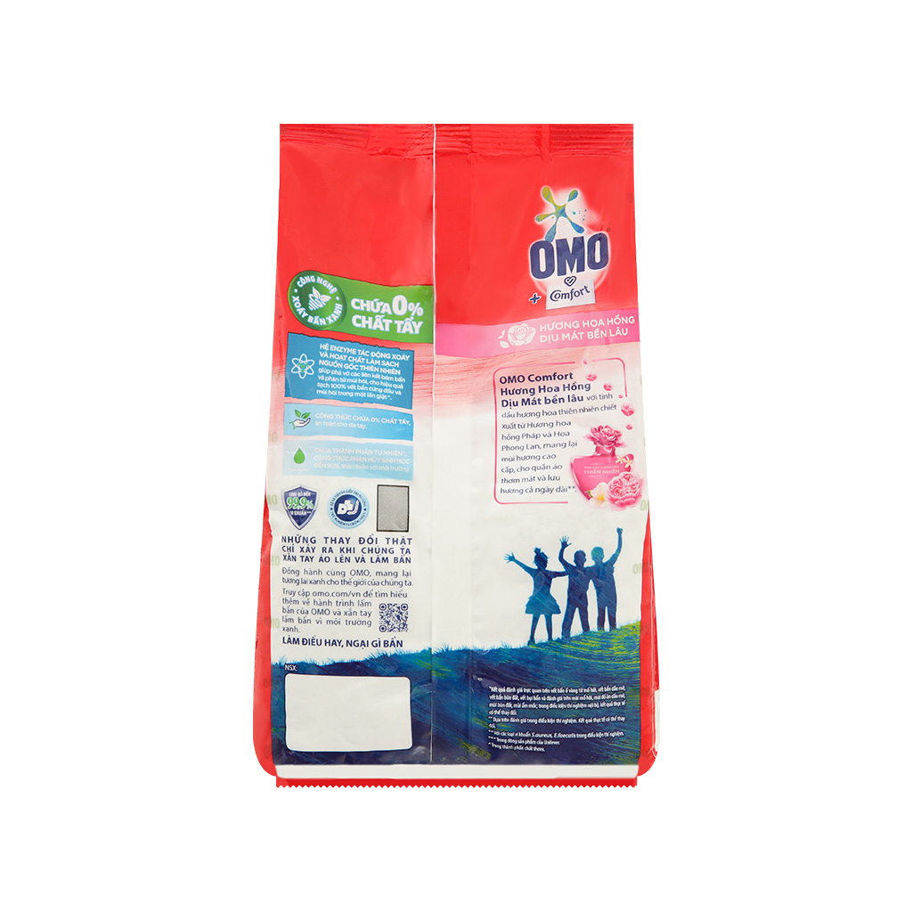 Bột giặt OMO Comfort tinh dầu thơm ngất ngây xoáy bay vết bẩn và hương thơm bền lâu 700g