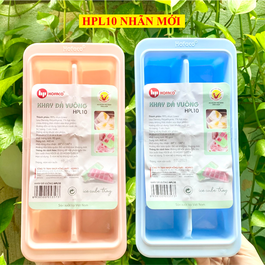 Khay làm đá bia 10 viên lớn HPL10 – Khay làm đá bằng nhựa cao cấp