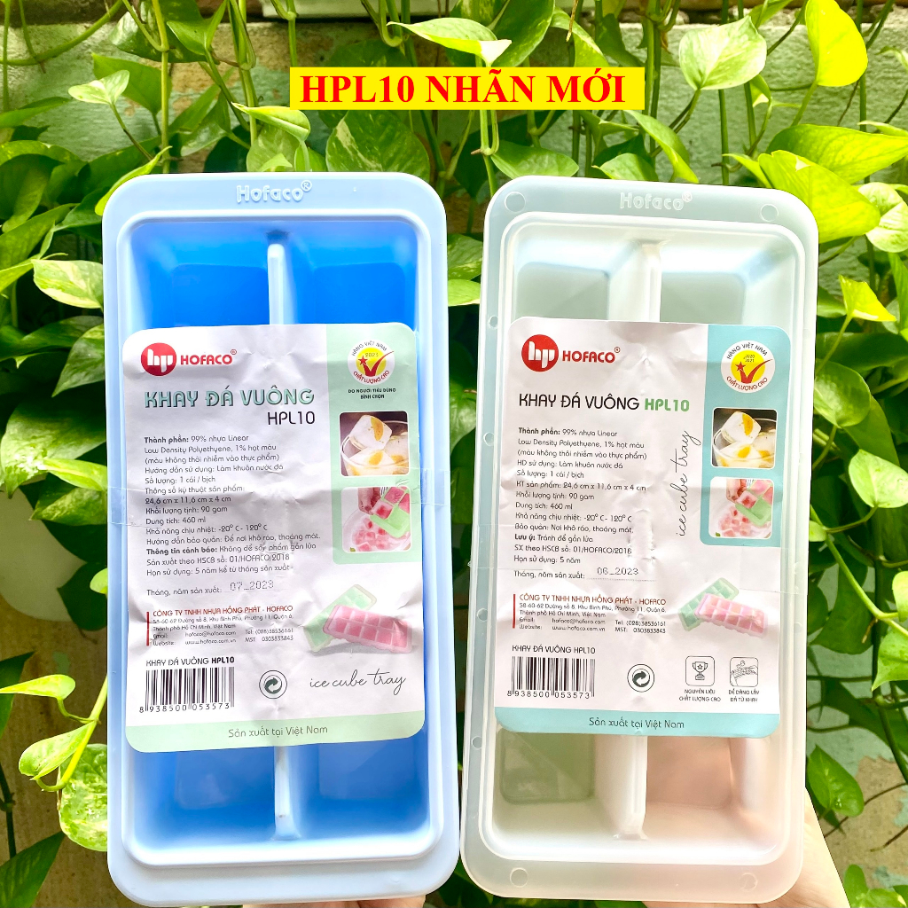 Khay làm đá bia 10 viên lớn HPL10 – Khay làm đá bằng nhựa cao cấp