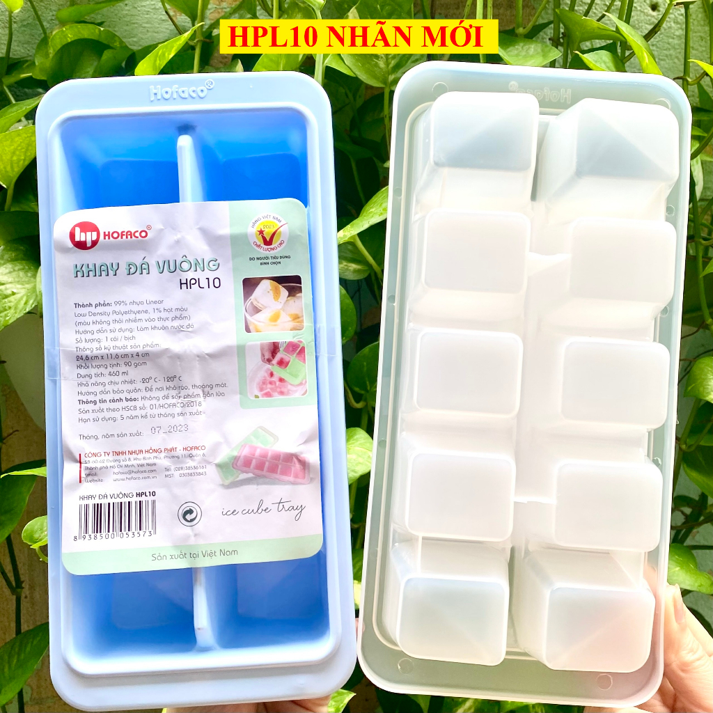 Khay làm đá bia 10 viên lớn HPL10 – Khay làm đá bằng nhựa cao cấp