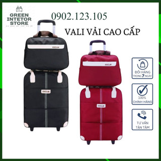 Vali vải kéo tay, vali du lịch, vali cao cấp xxclw size lớn 20inch 39x21,5x45cm +kèm túi green intetor store