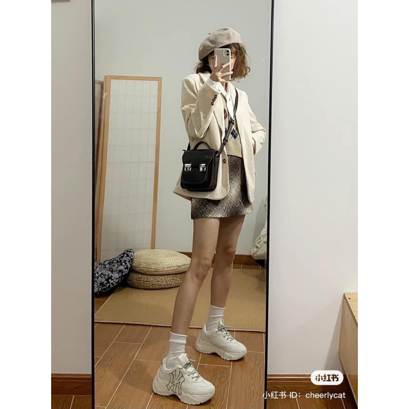 Giày Chunky NY trắng MLB