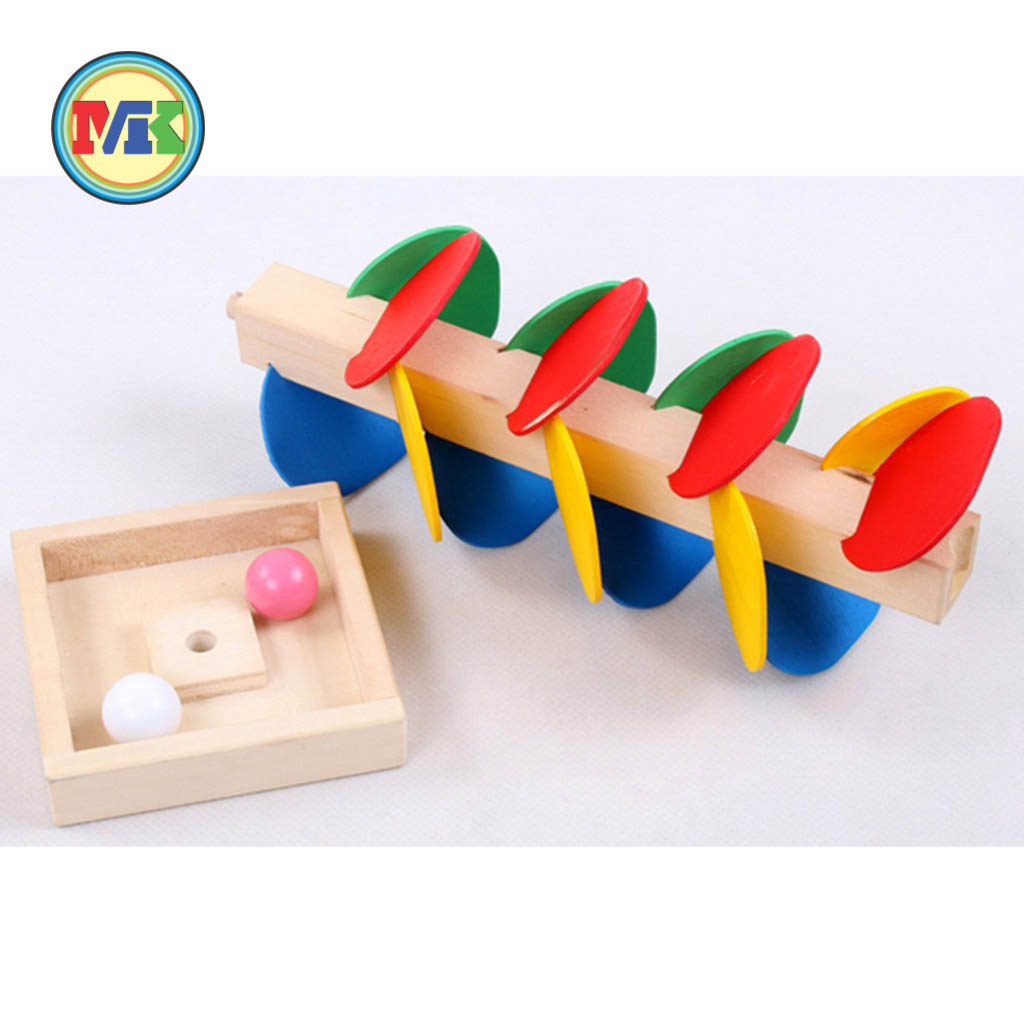 Đồ chơi thả bi lốc xoáy gỗ - tháp lá cây sắc màu tươi sáng phát triển trí thông minh cho trẻ