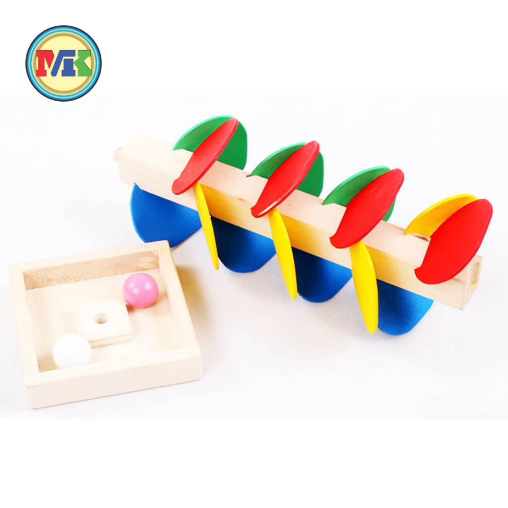 Đồ chơi thả bi lốc xoáy gỗ - tháp lá cây sắc màu tươi sáng phát triển trí thông minh cho trẻ