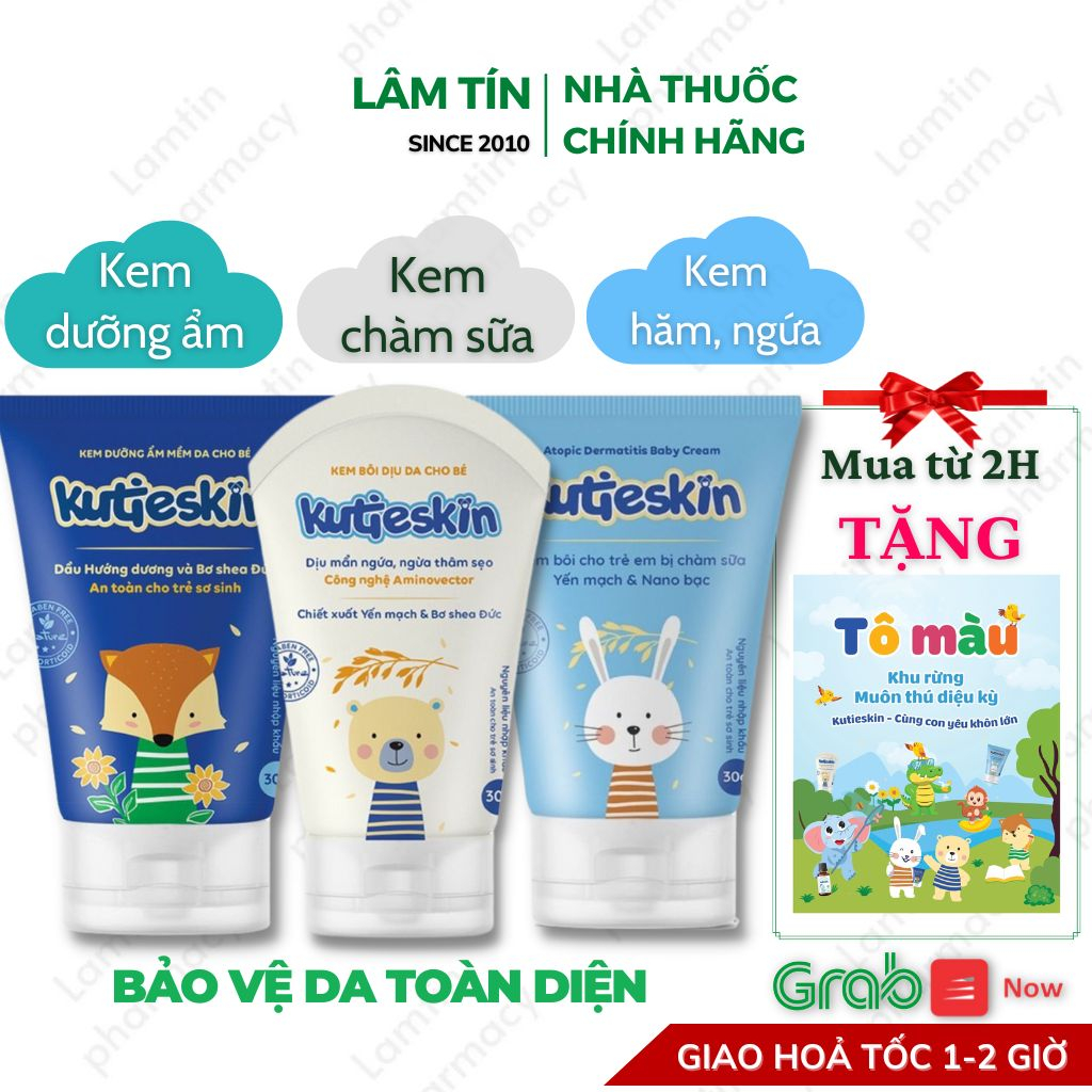 ✅(Chính Hãng) KUTIESKIN Kem Bôi Da Chăm Sóc Da Hết Chàm Sữa Mẩn Ngứa Hăm Dưỡng Ẩm Tub 30g