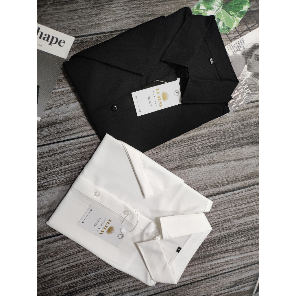 Áo sơ mi nam trơn Basic vải chéo giãn không nhăn cao cấp dài tay xuất dư cao cấp Sogeum