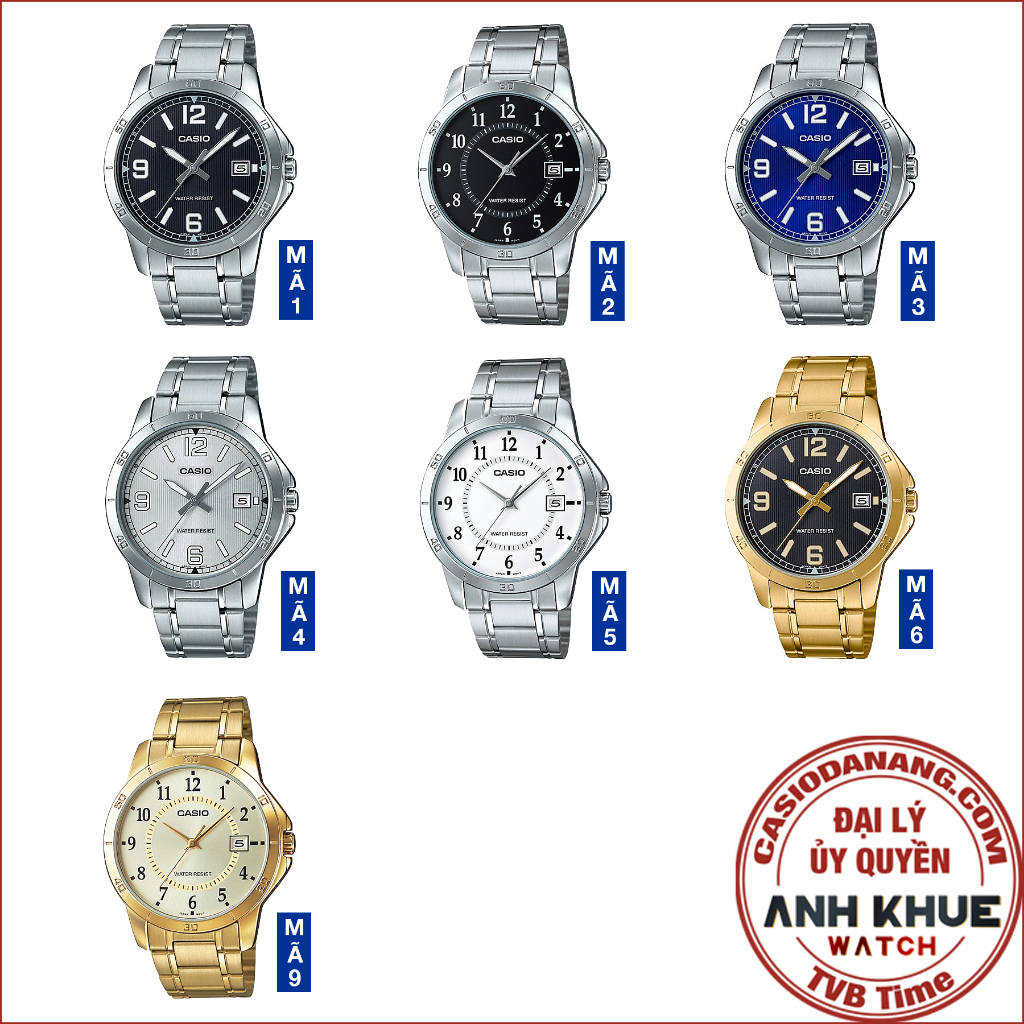 Đồng hồ nam dây kim loại Casio chính hãng Anh Khuê MTP-V004 Series