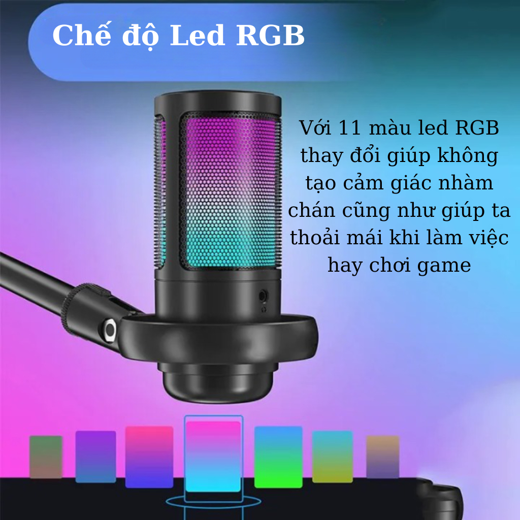 Mic Livestream, Mic thu âm ME6S có màng lọc tạp âm đèn led bắt mắt, Micro sử dụng dây USB để bàn, bản nâng cấp Mic SF666 | BigBuy360 - bigbuy360.vn