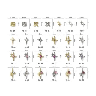 Charm sao 4 cánh đính đá-charm nail hình sao 4 cánh gắn trang trí móngbtay