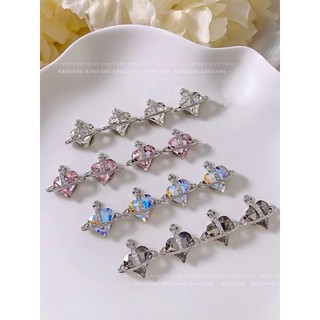 Charm tim đá hành tinh trái đất-charm nail hình tim