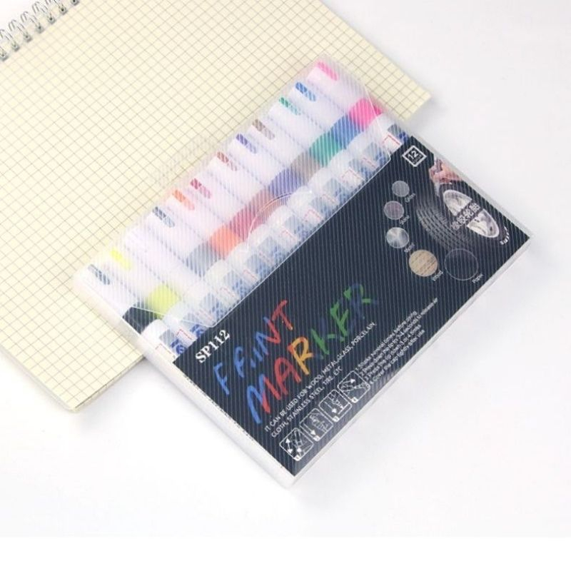Bộ 12 Bút Sơn Leto Paint Nét 2mm Sơn Trên Nhiều Bề Mặt Bền Màu Khô Nhanh Queenlee Store